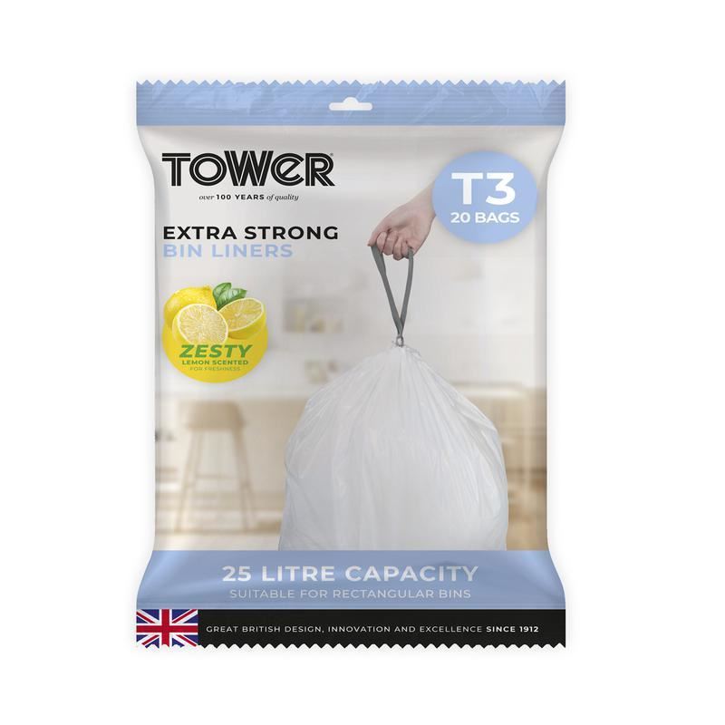 Tower 25L Lemon Scented x20 Bin Liners