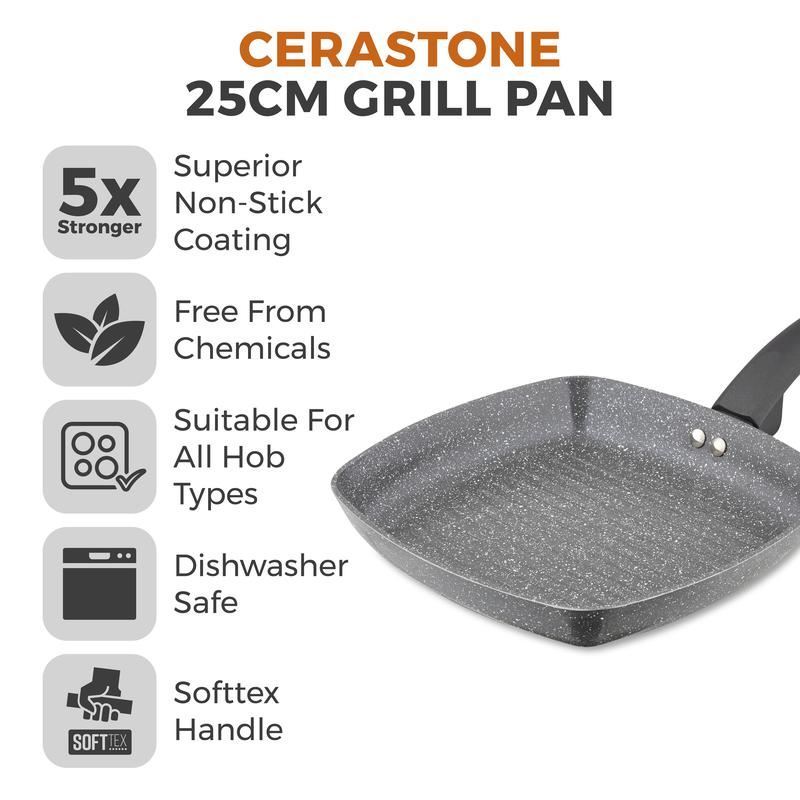 Tower Cerastone Forged 25cm Grill Pan Graphite