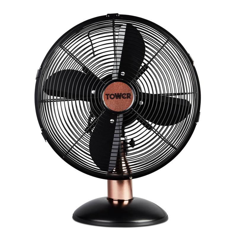 Tower Black Cavaletto 12 Inch Metal Desk Fan