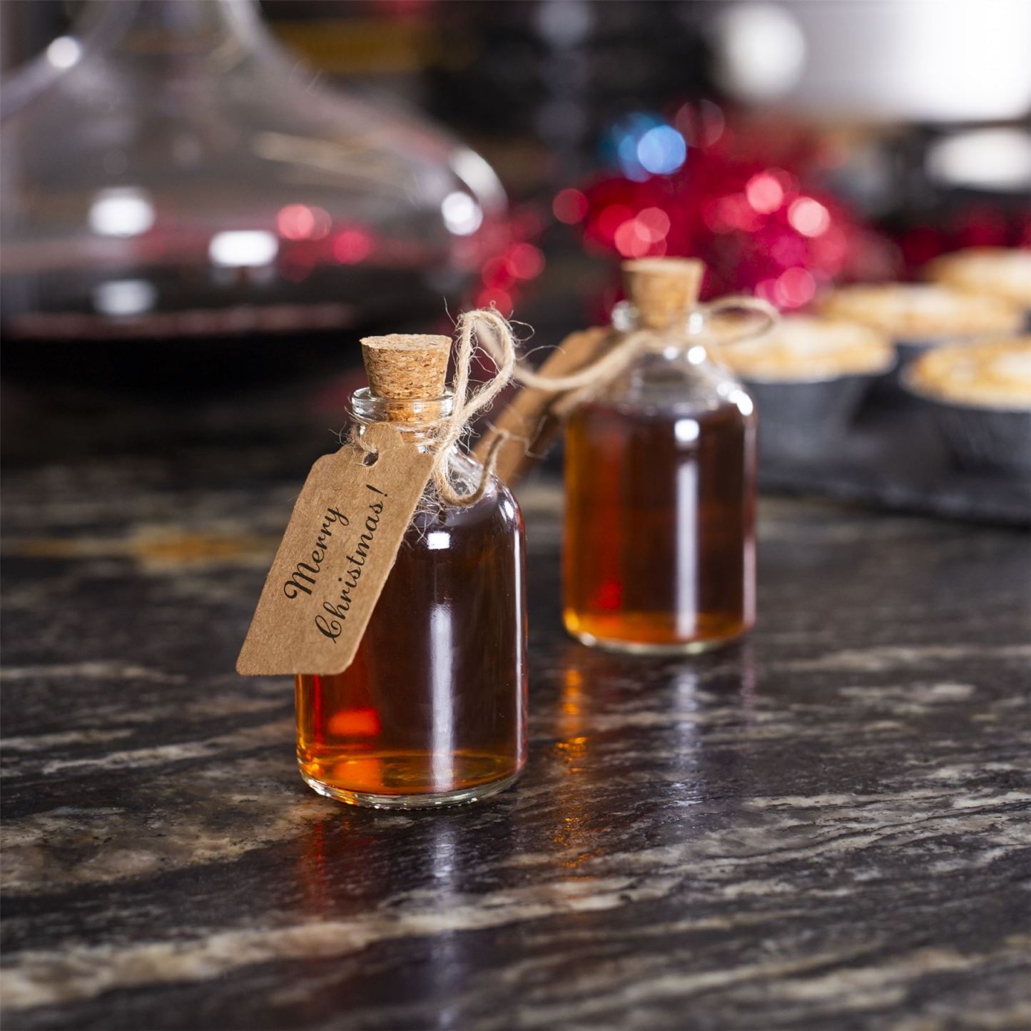 Mini 50ml Glass Bottles with Decorative Labels - Set of 12 | M&W