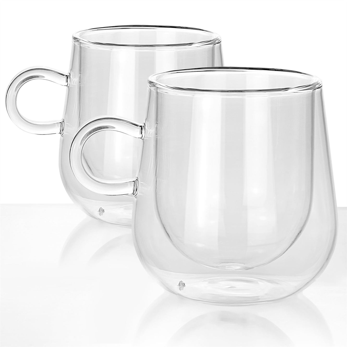 Double Walled 275ml Coffee Glasses with Handles - Set of 2 | M&W