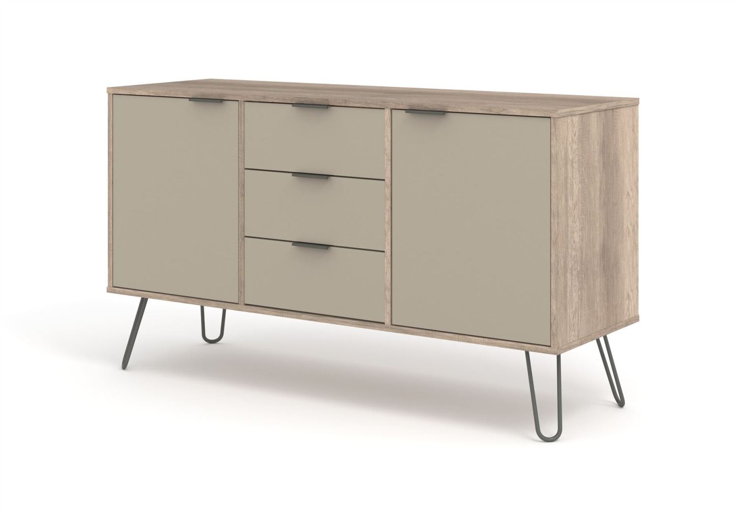 Augusta Driftwood Medium Sideboard With 2 Doors 3 Drawers