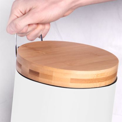 Bathroom Bin with Bamboo Lid 3L | M&W