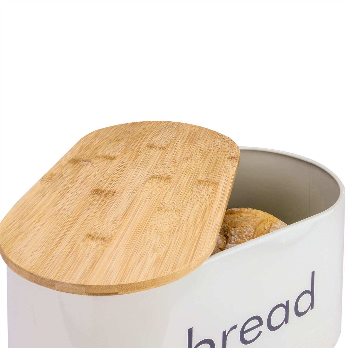 Kitchen Bread Bin with Bamboo Chopping Board Lid | M&W