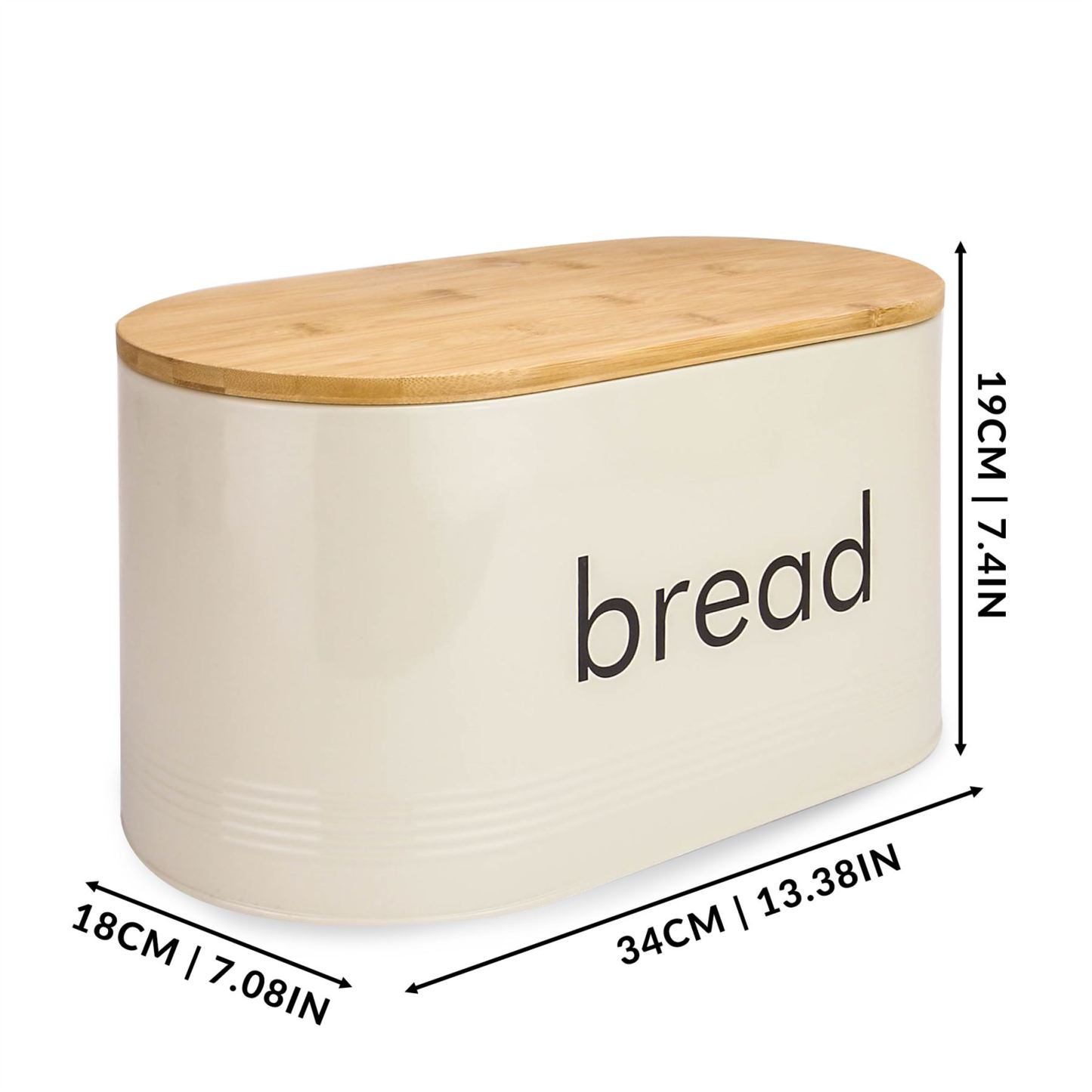 Kitchen Bread Bin with Bamboo Chopping Board Lid | M&W