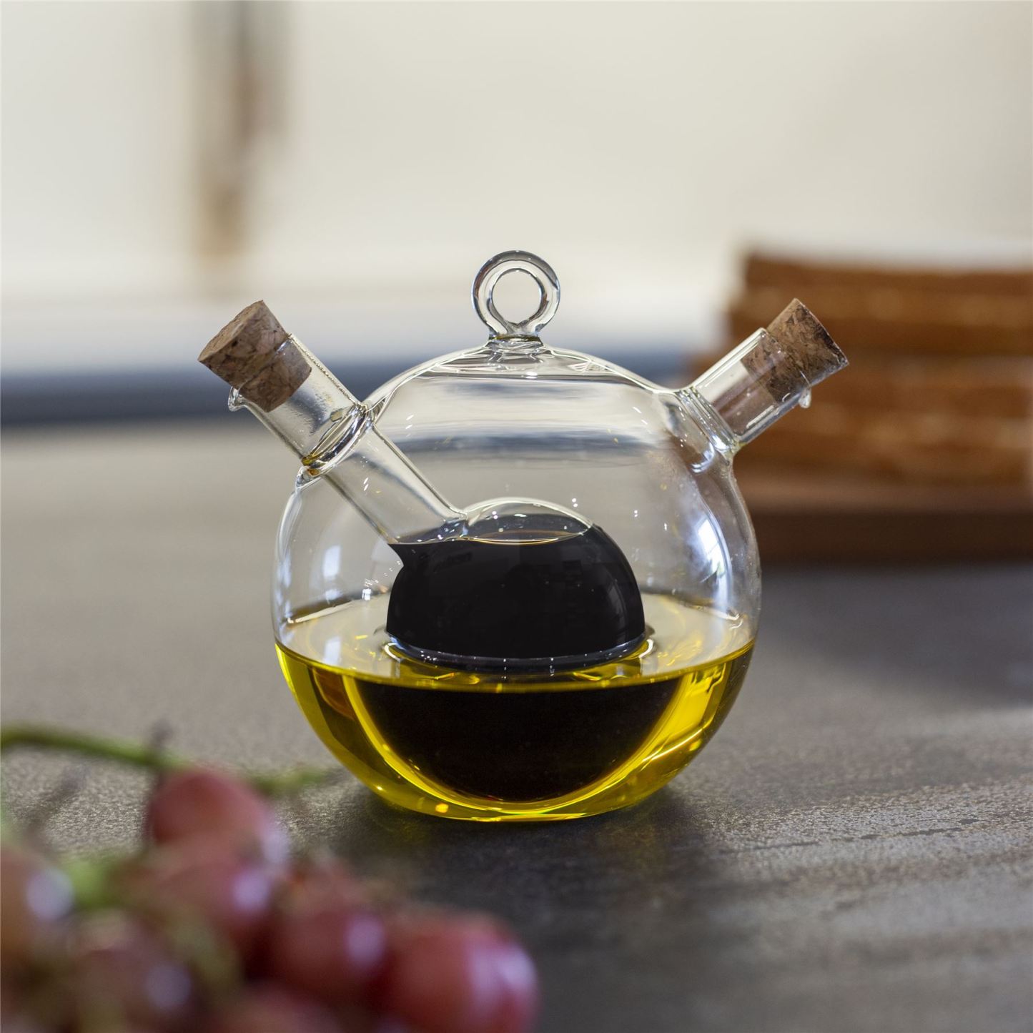 2 In 1 Oil & Vinegar Glass Dispenser Cruet | M&W