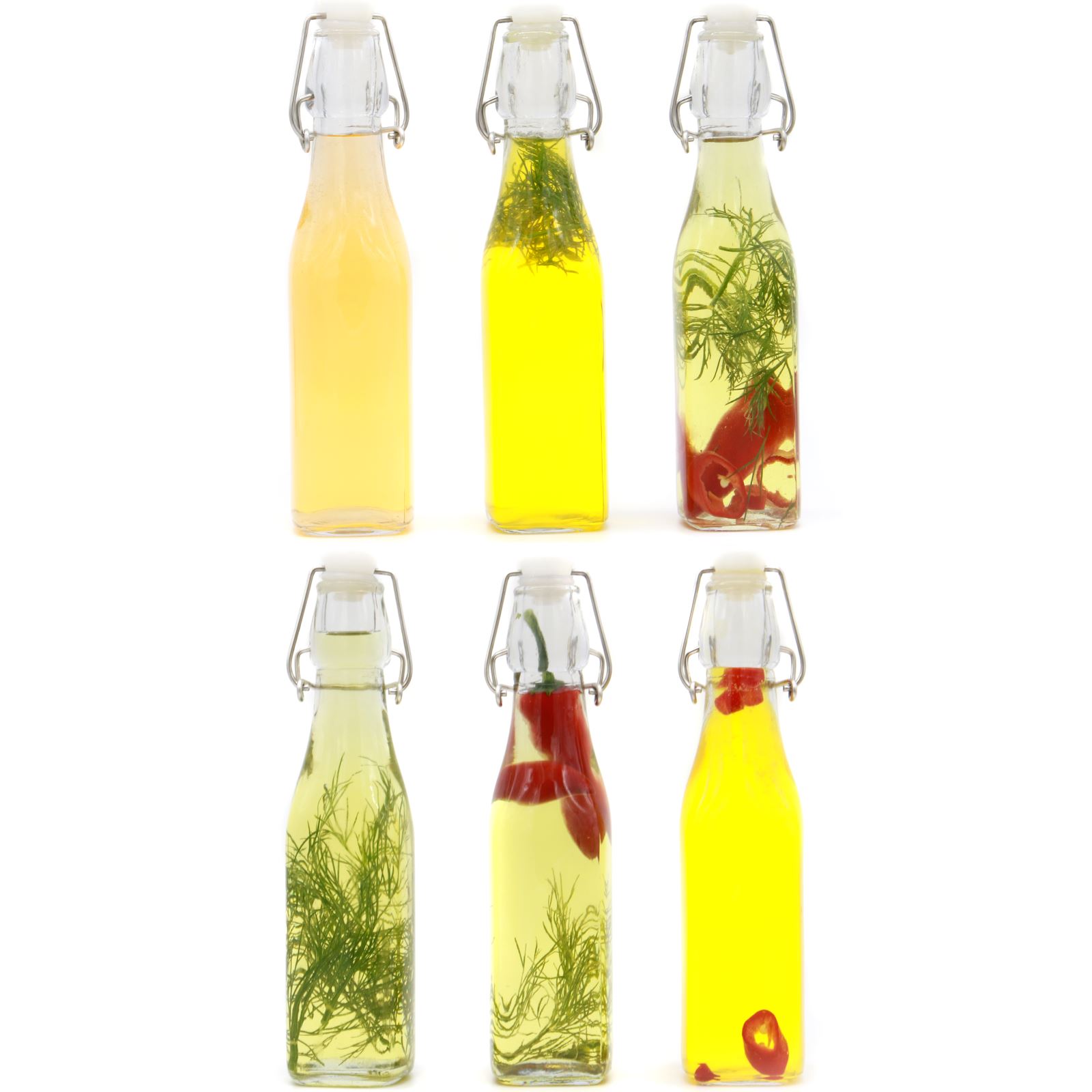 Clip Top Preserve Airtight Glass Kitchen Bottles 500ml - Set of 6 | M&