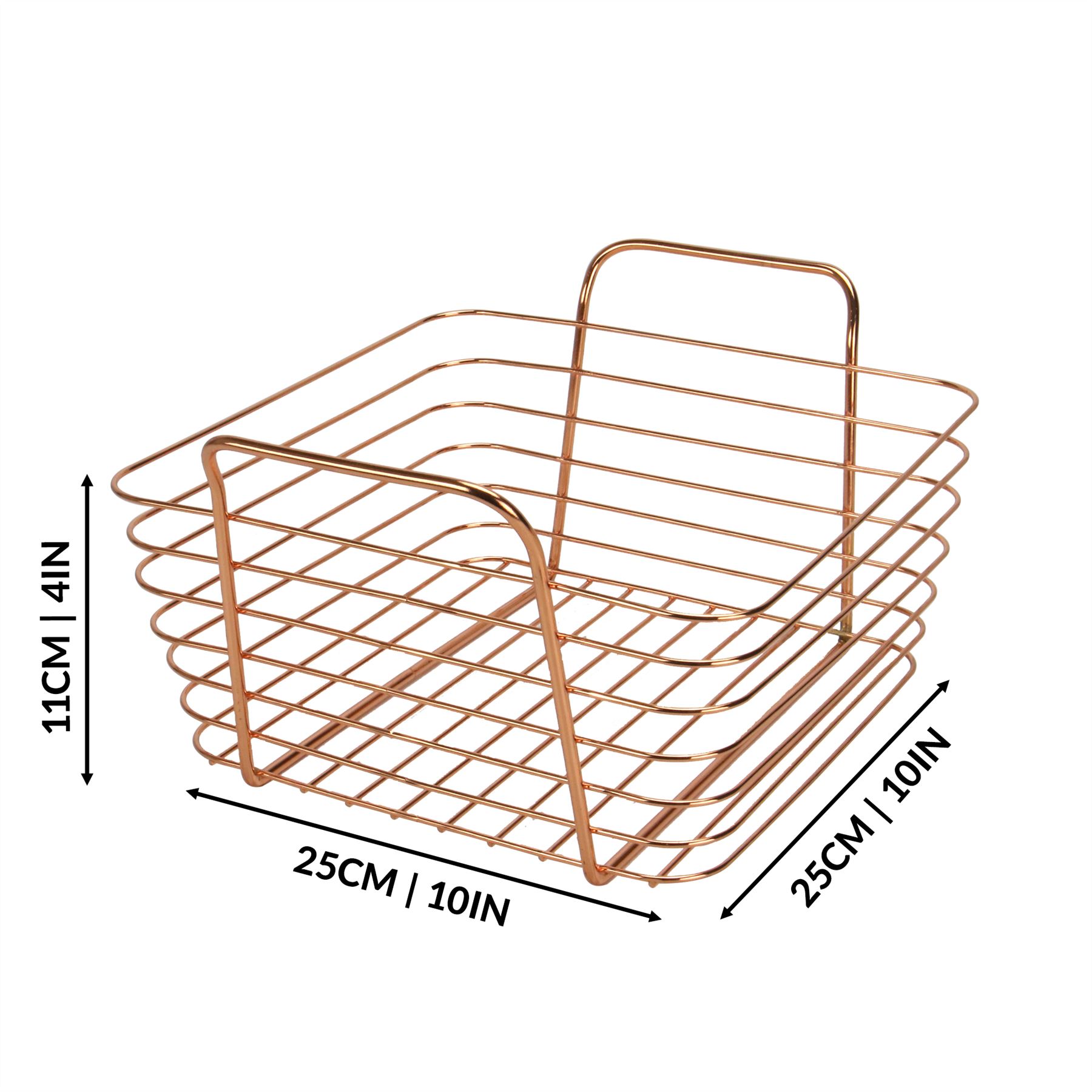 Rose Gold Metal Storage Basket Small | M&W