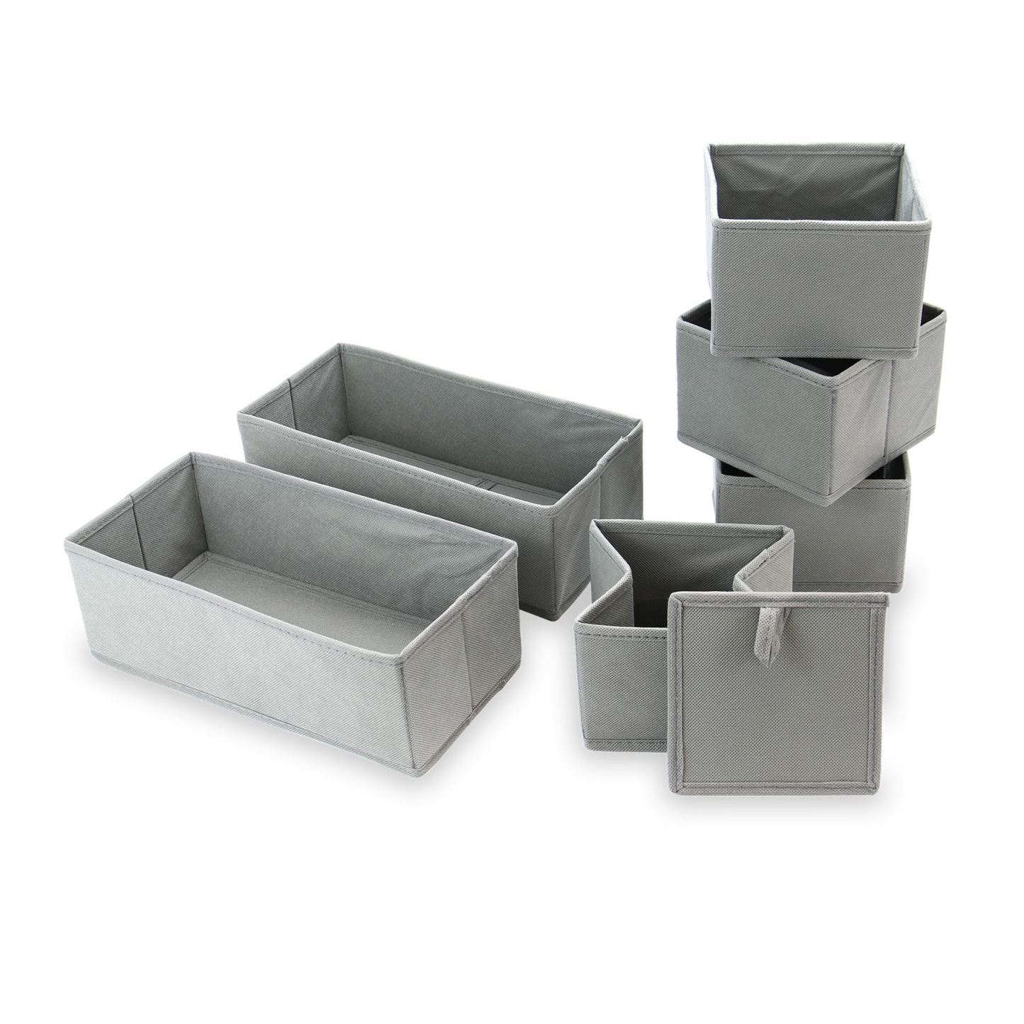 Foldable Fabric Drawer Inserts & Drawer Organisers - Set of 6 | M&W