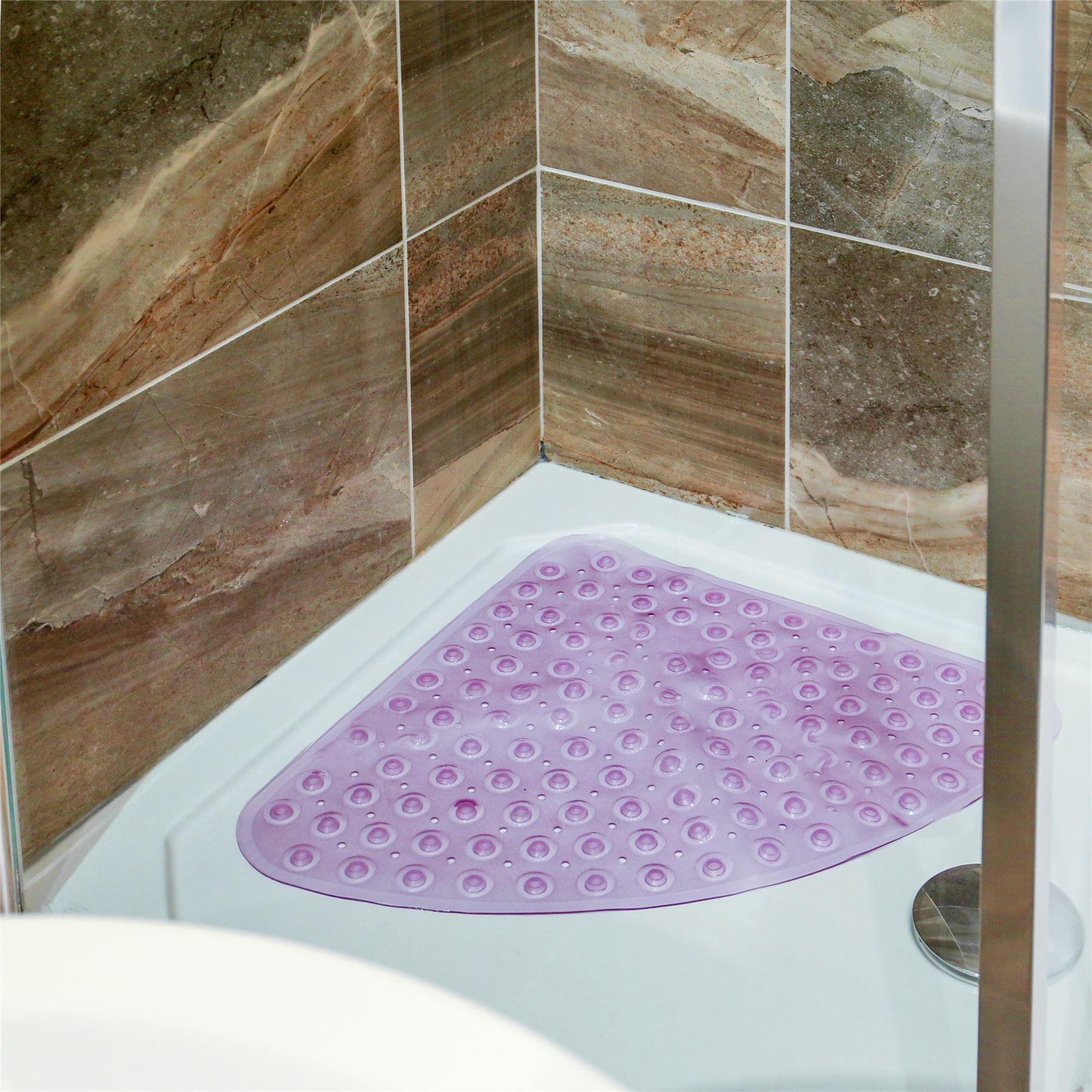 Corner Shower Mat Purple | Pukkr