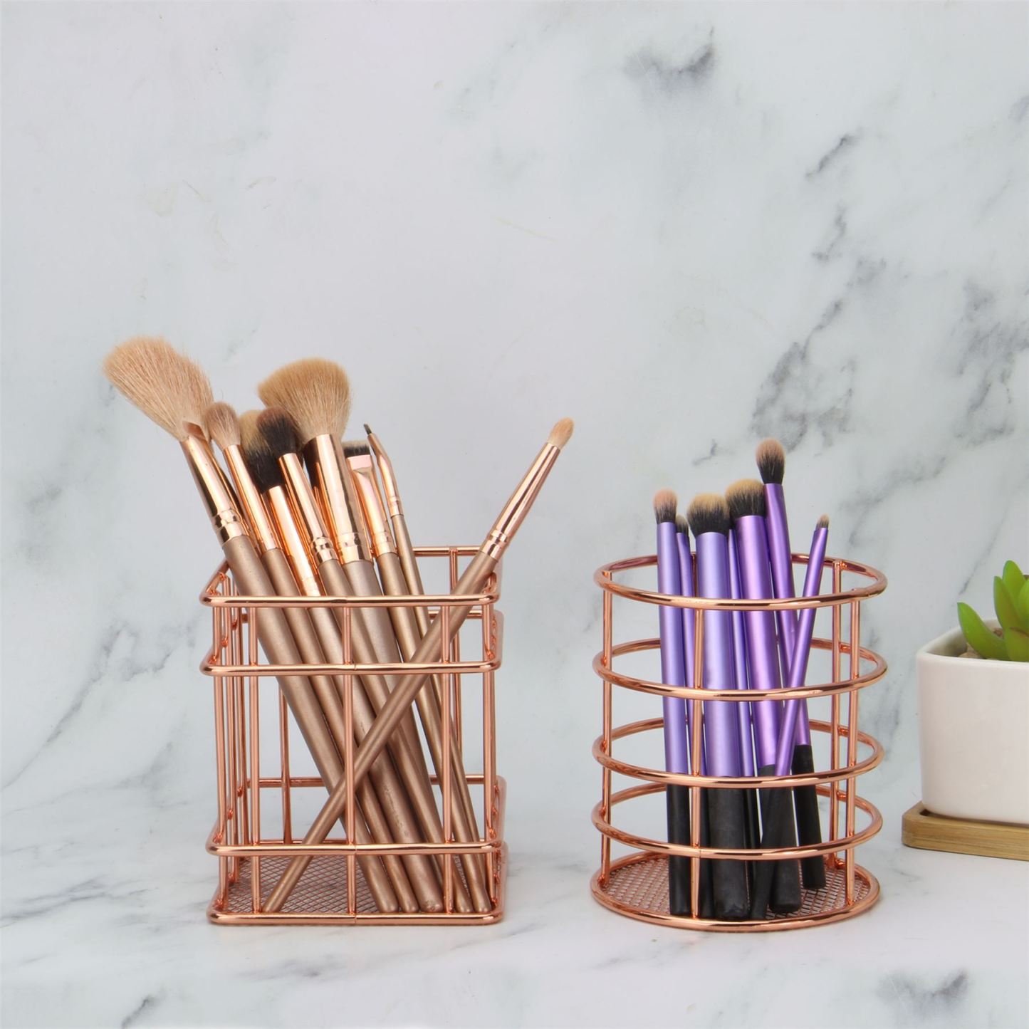 Rose Gold Organisation Baskets - Set of 4 | M&W