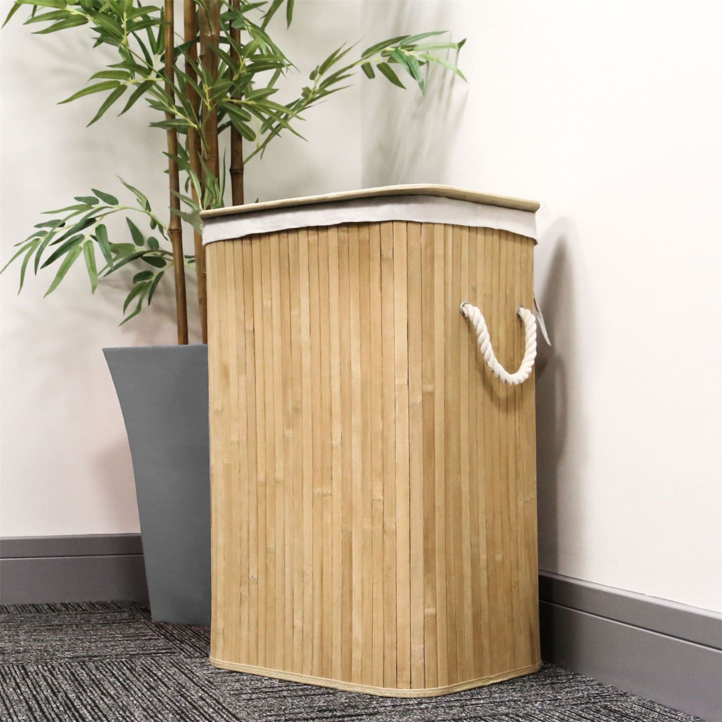 Bamboo Laundry Hamper Basket | M&W