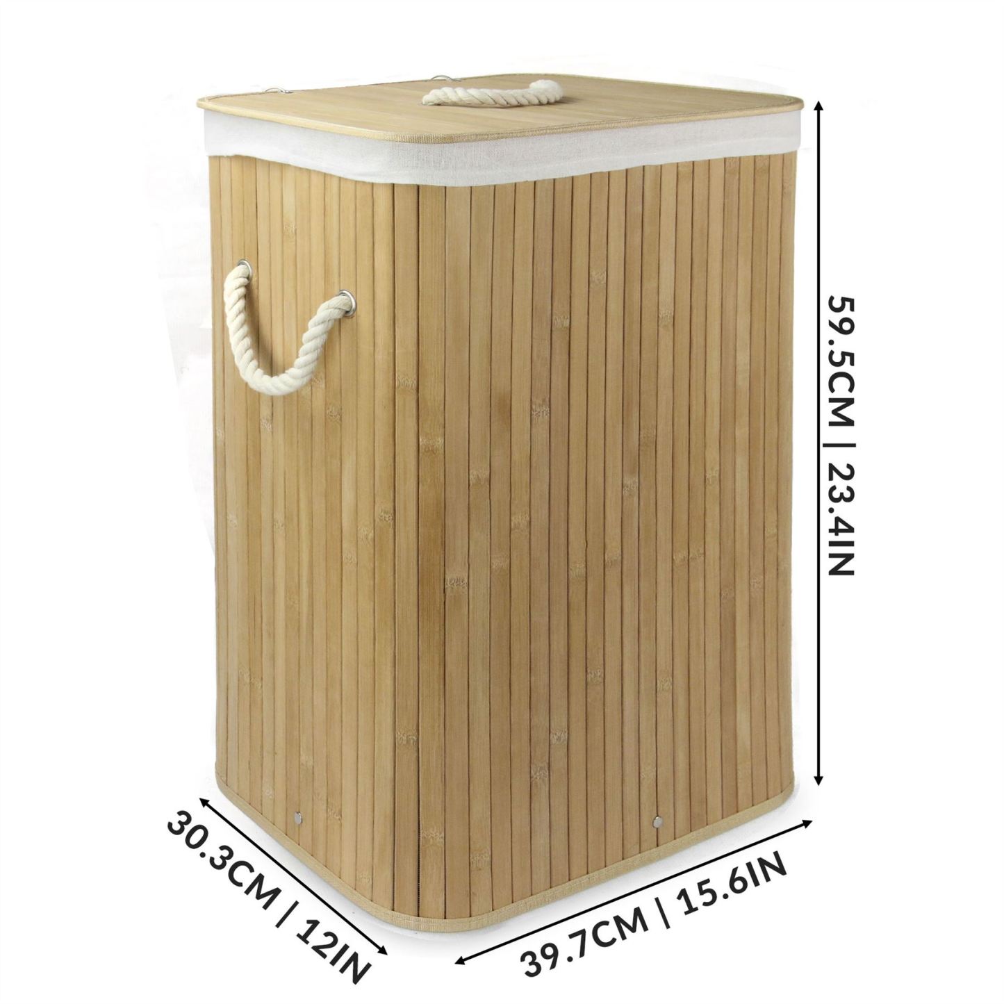 Bamboo Laundry Hamper Basket | M&W