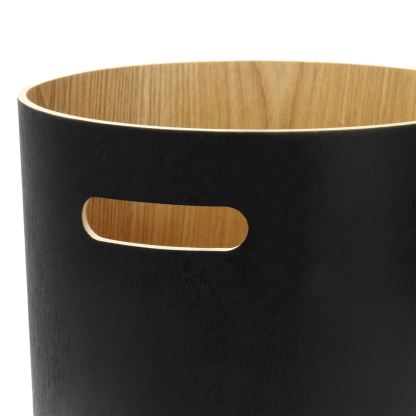 Wooden Waste Paper Bin Black | M&W