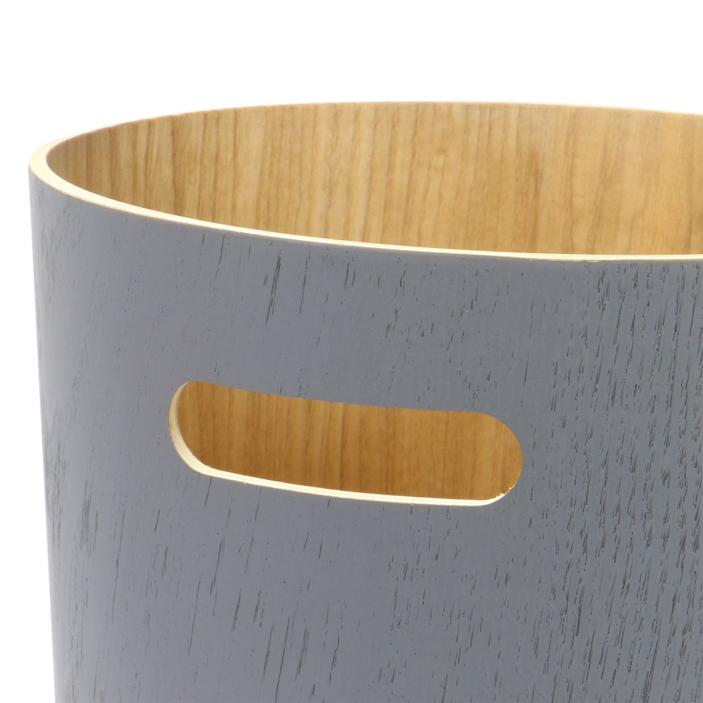 Wooden Waste Paper Bin Grey | M&W