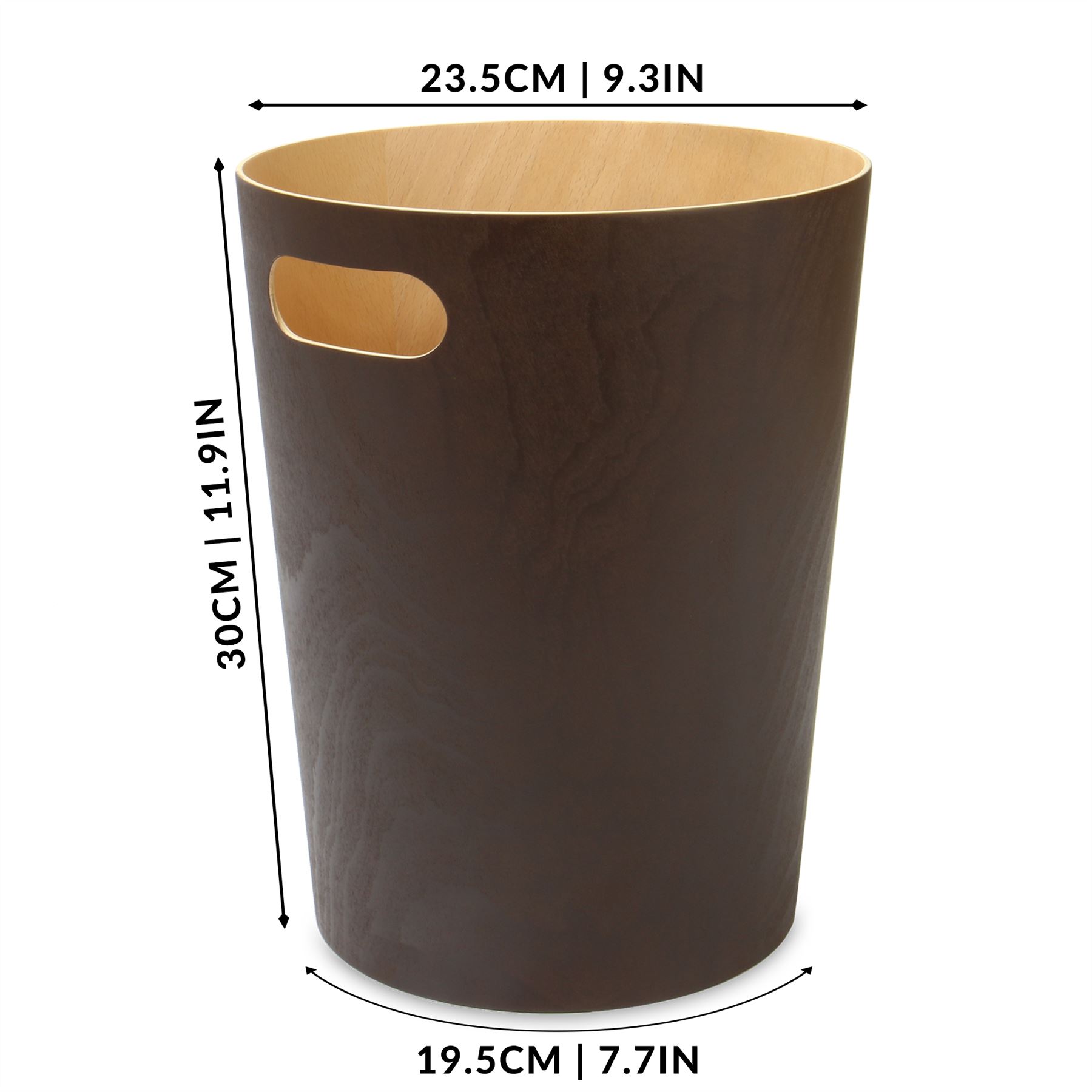 Wooden Waste Paper Bin Brown | M&W