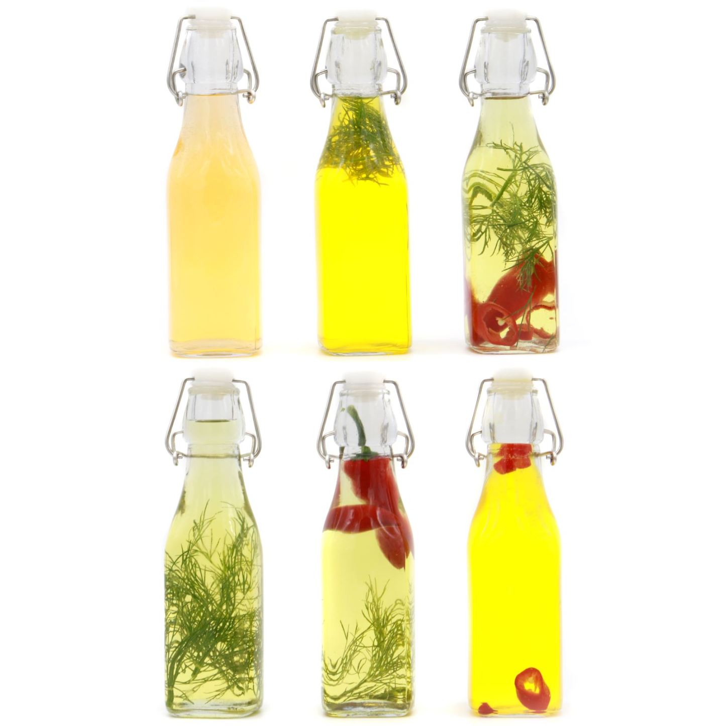 Clip Top Preserve Airtight Glass Kitchen Bottles 250ml - Set of 6 | M&