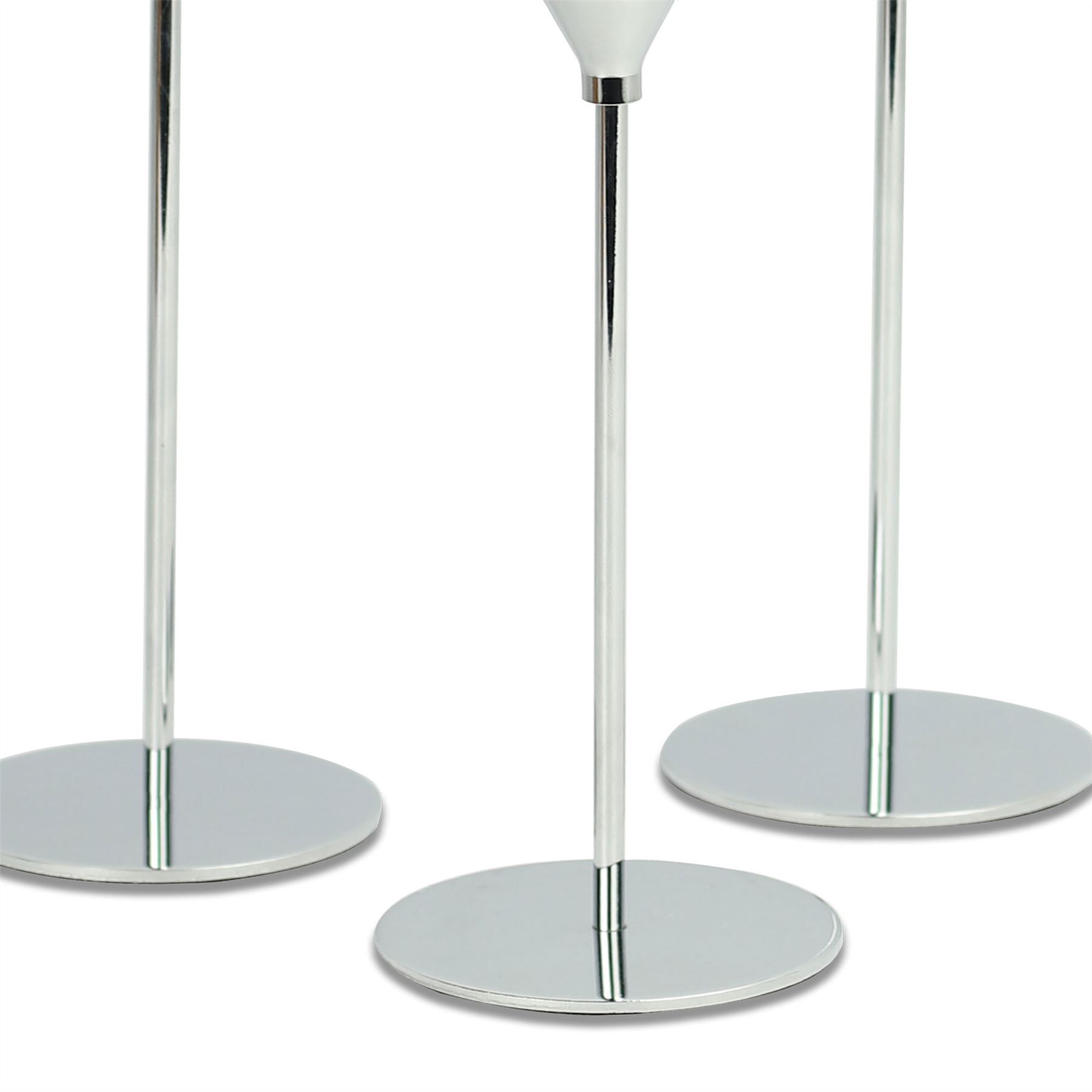 Tulip Candlesticks - Set of 3 Silver | M&W
