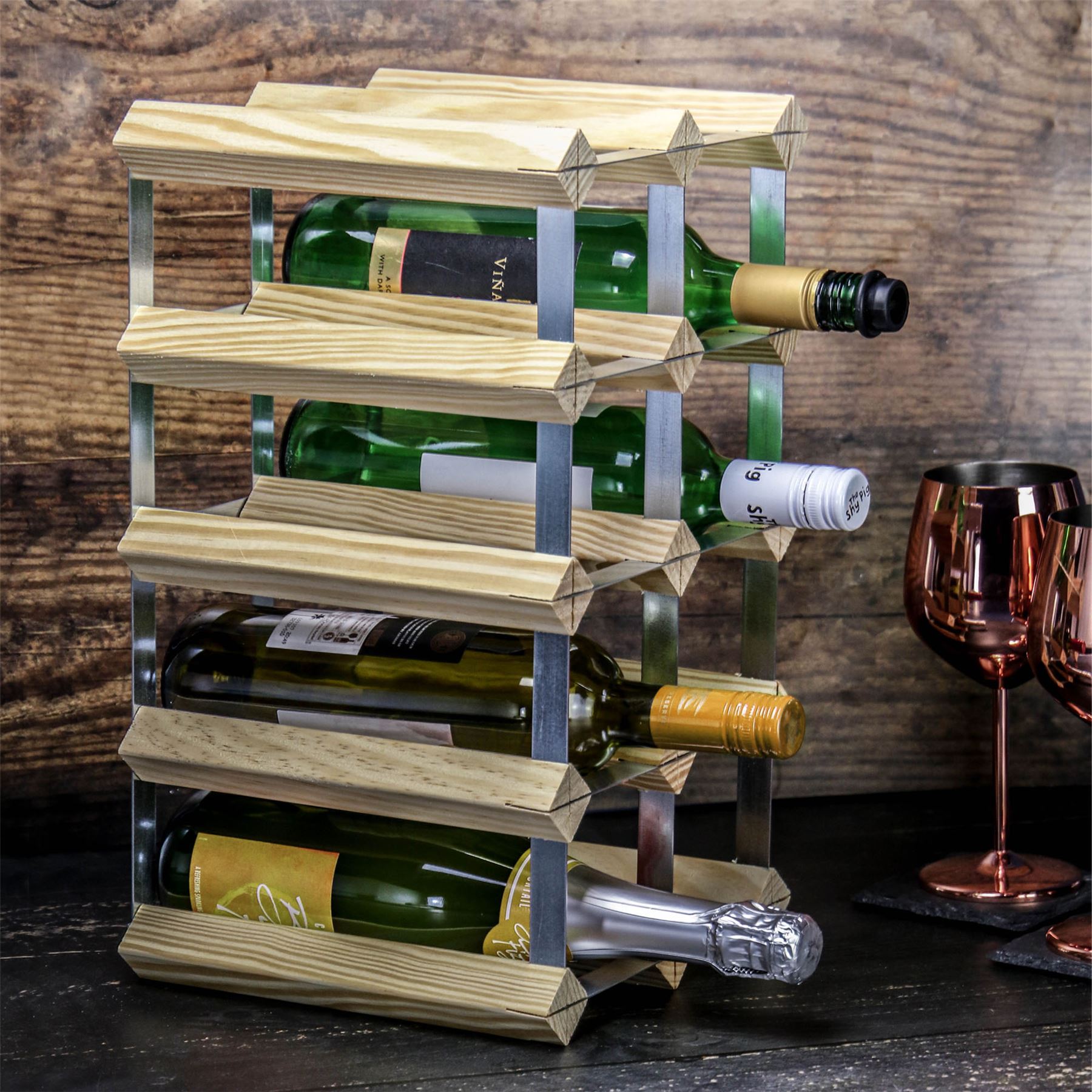 Wood & Metal Wine Rack | M&W