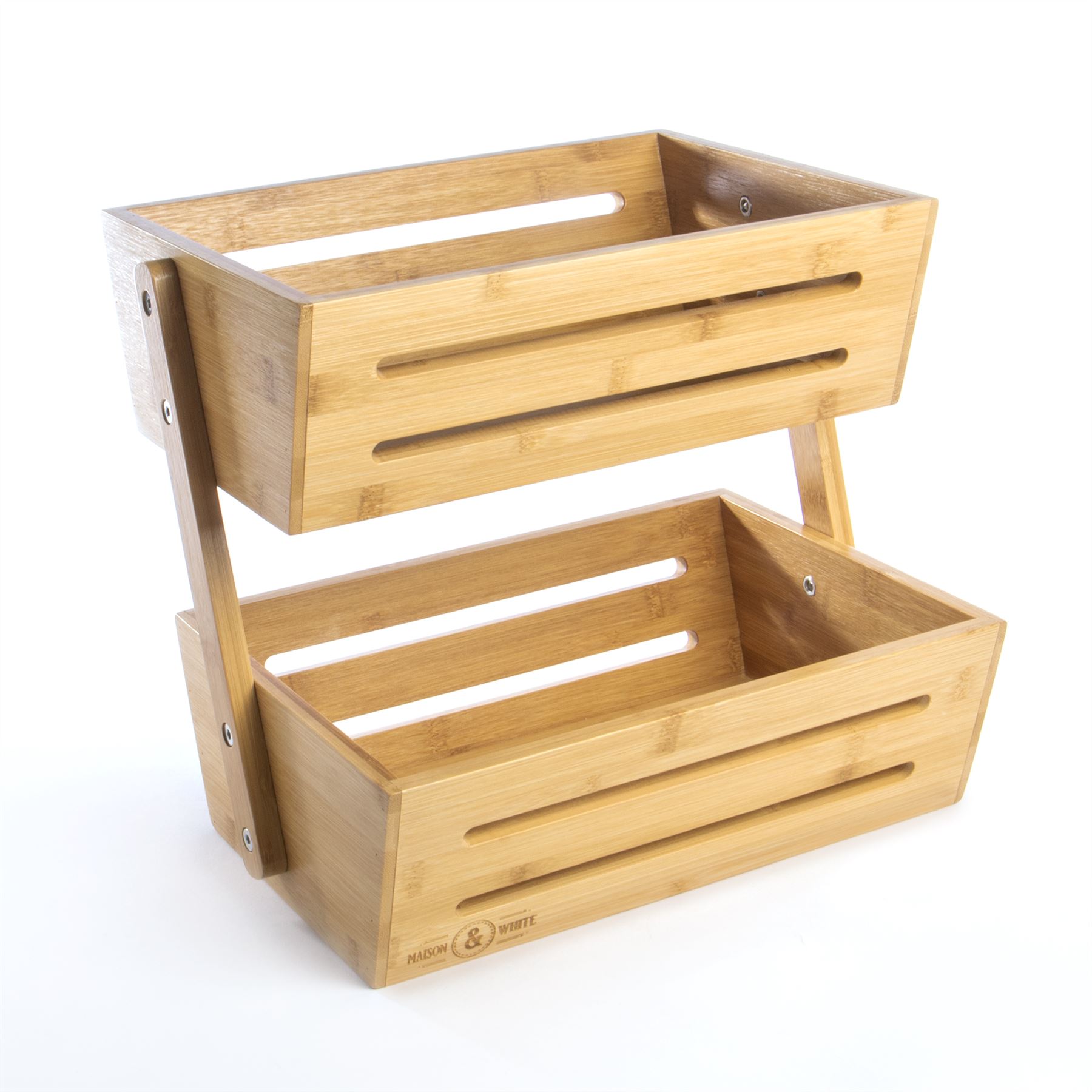 Bamboo Storage Basket 2 Tier | M&W