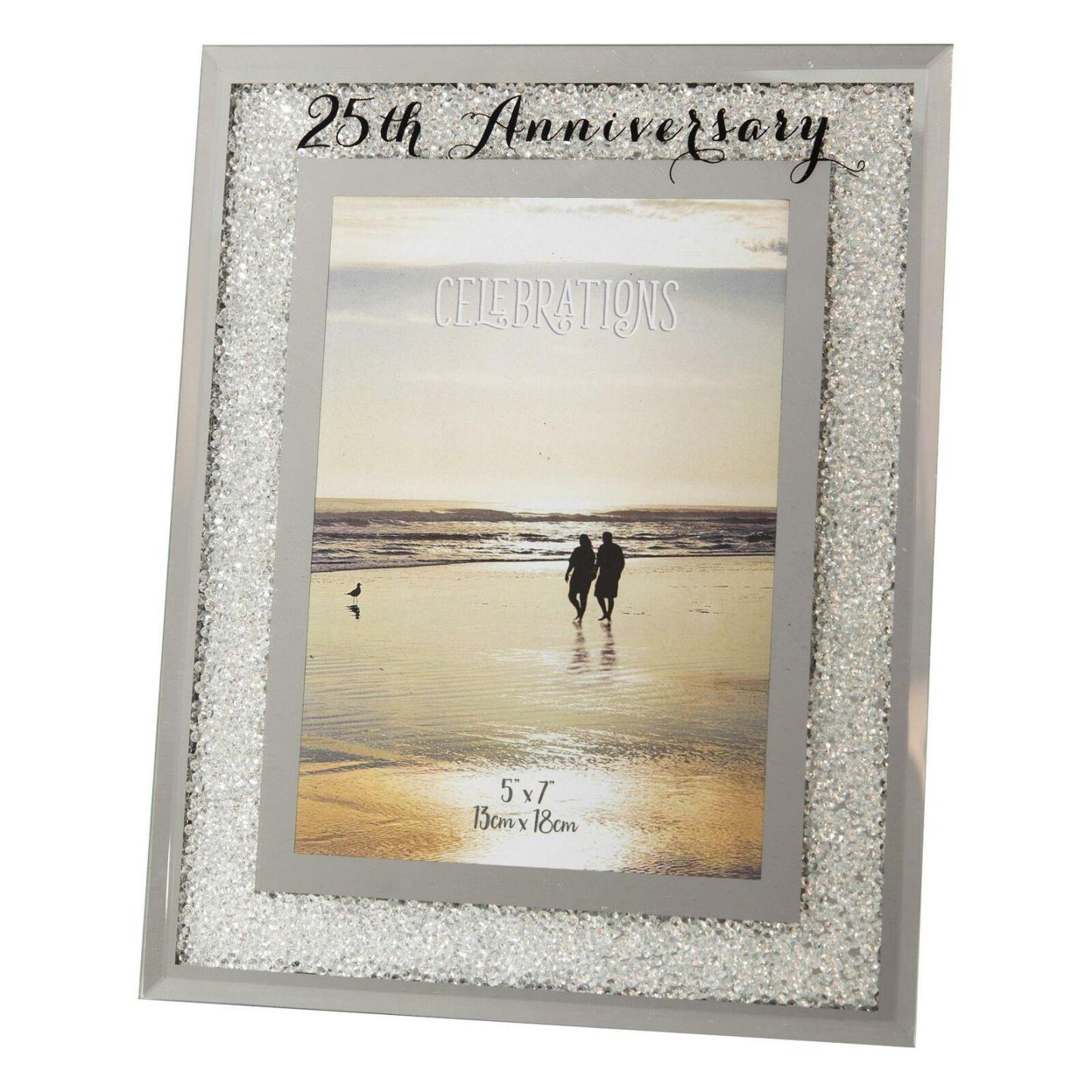 Celebrations Crystal Frame - 25th Anniversary