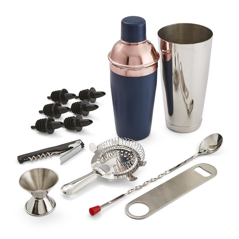 Tower Cavaletto 13 Piece Cocktail Set Midnight Blue Rose Gold