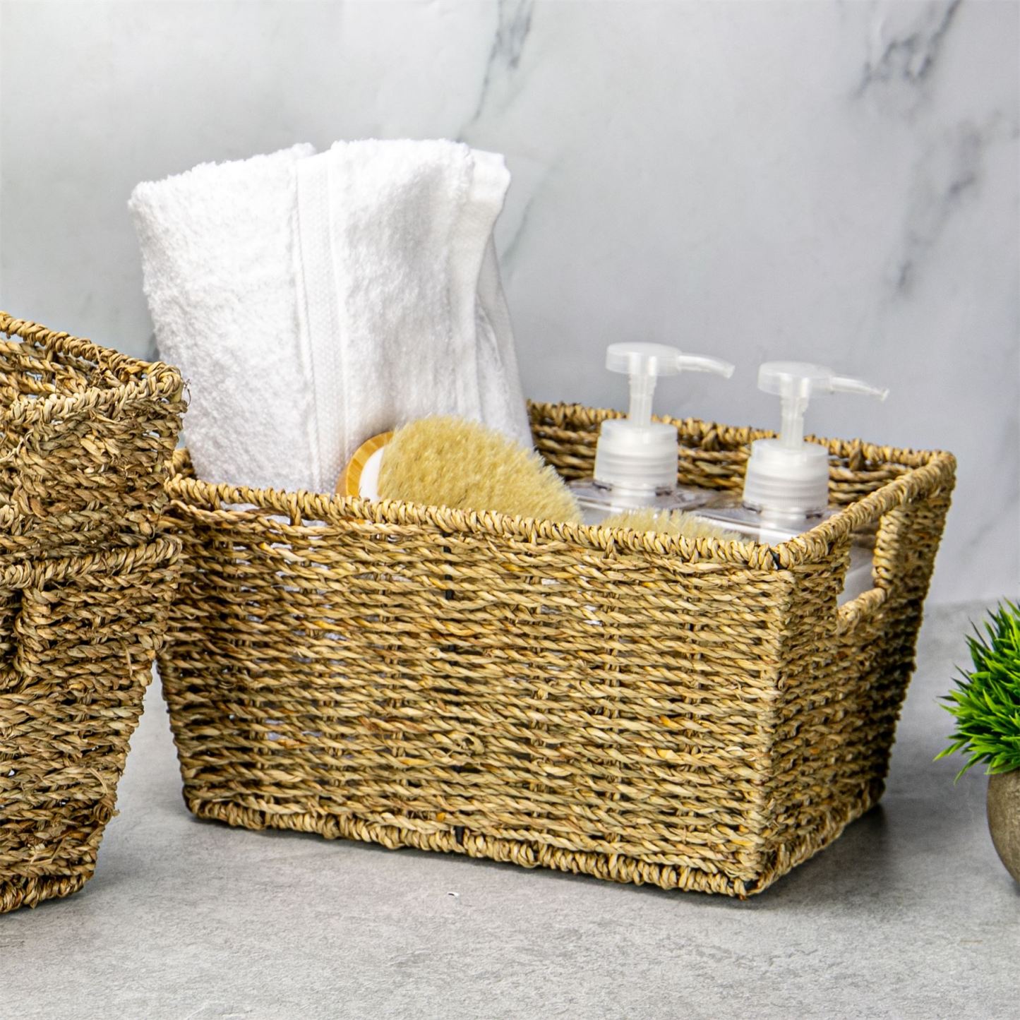 Natural Seagrass Storage Basket - Set of 1 | M&W