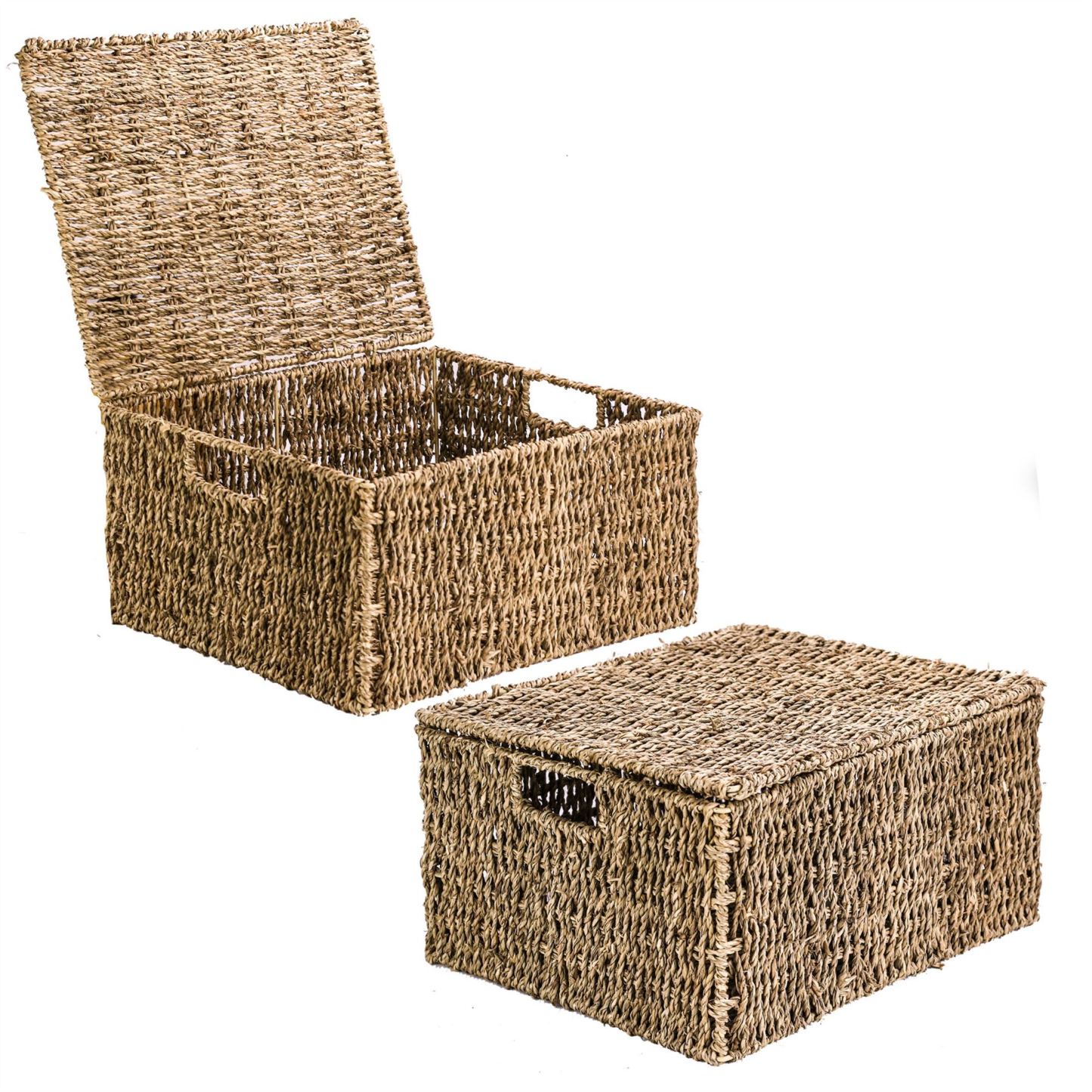 Seagrass Storage Basket with Lid | M&W