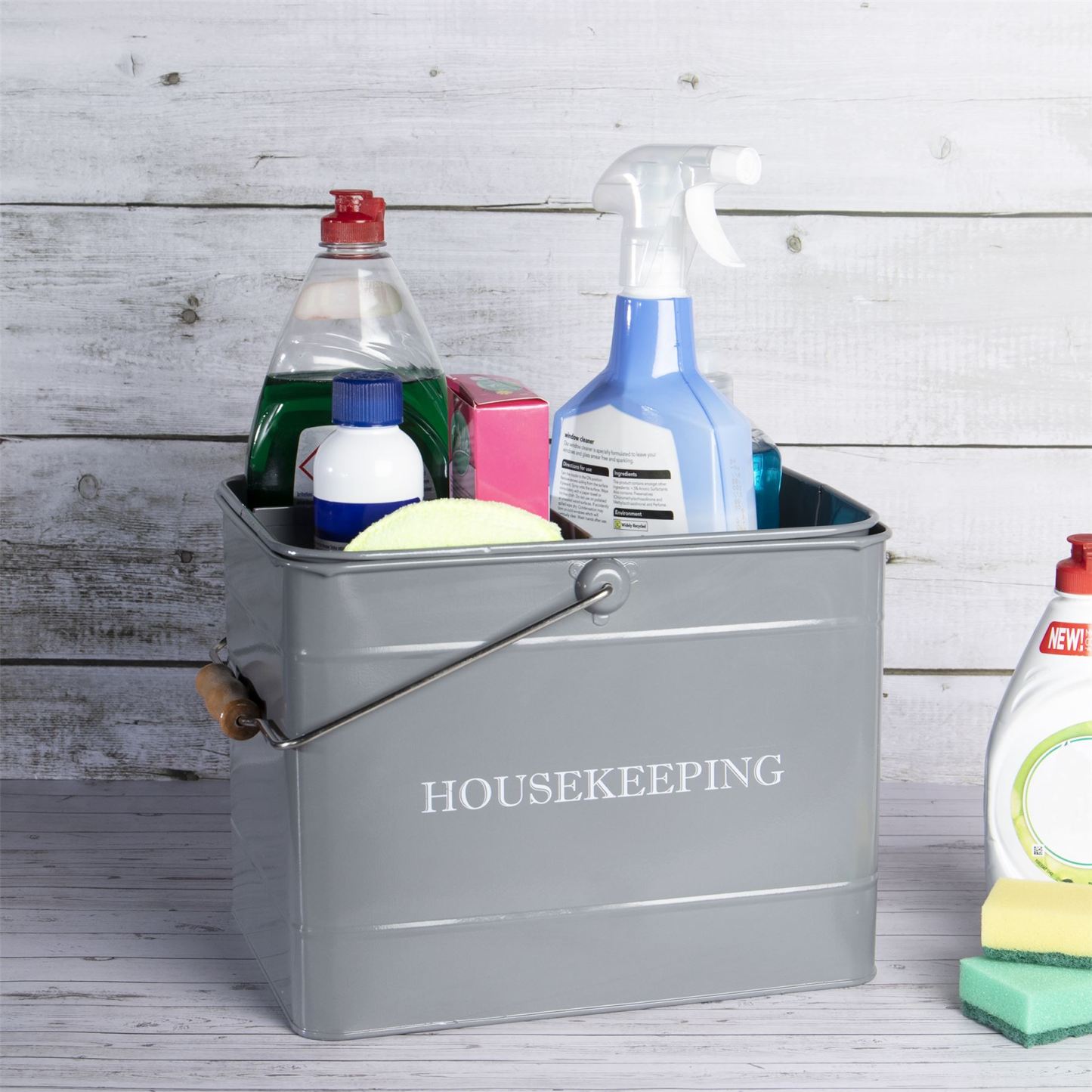 Vintage Housekeeping Cleaning Caddy Grey | M&W