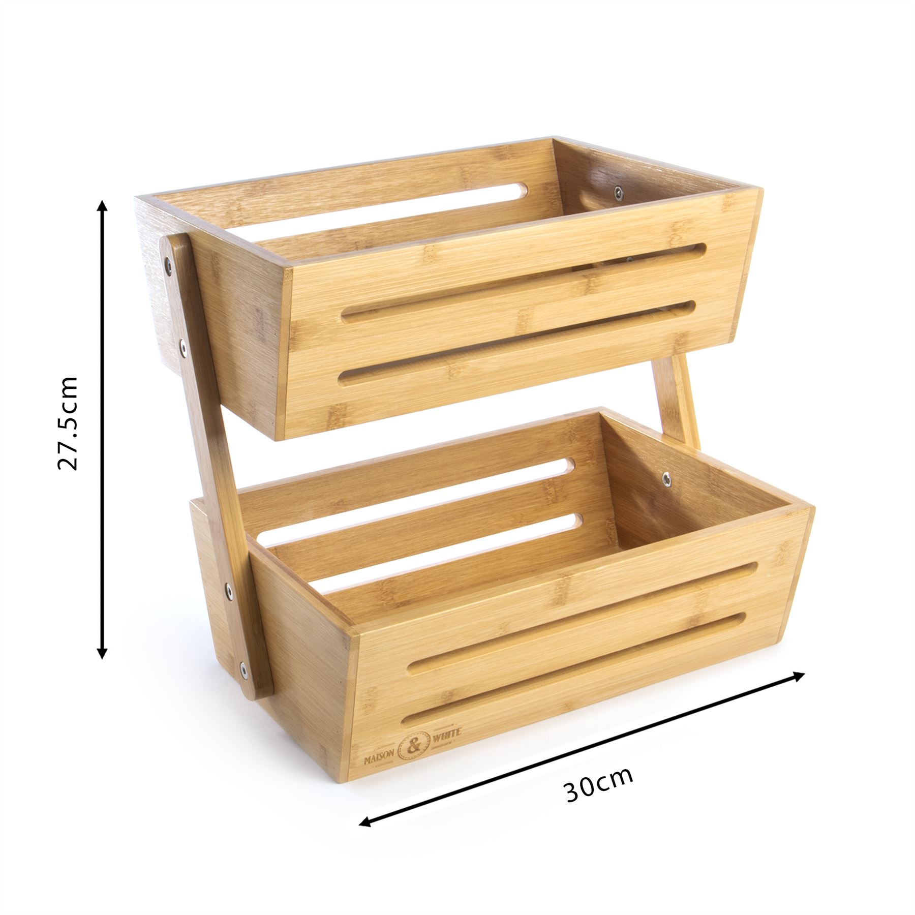 Bamboo Storage Basket 2 Tier | M&W