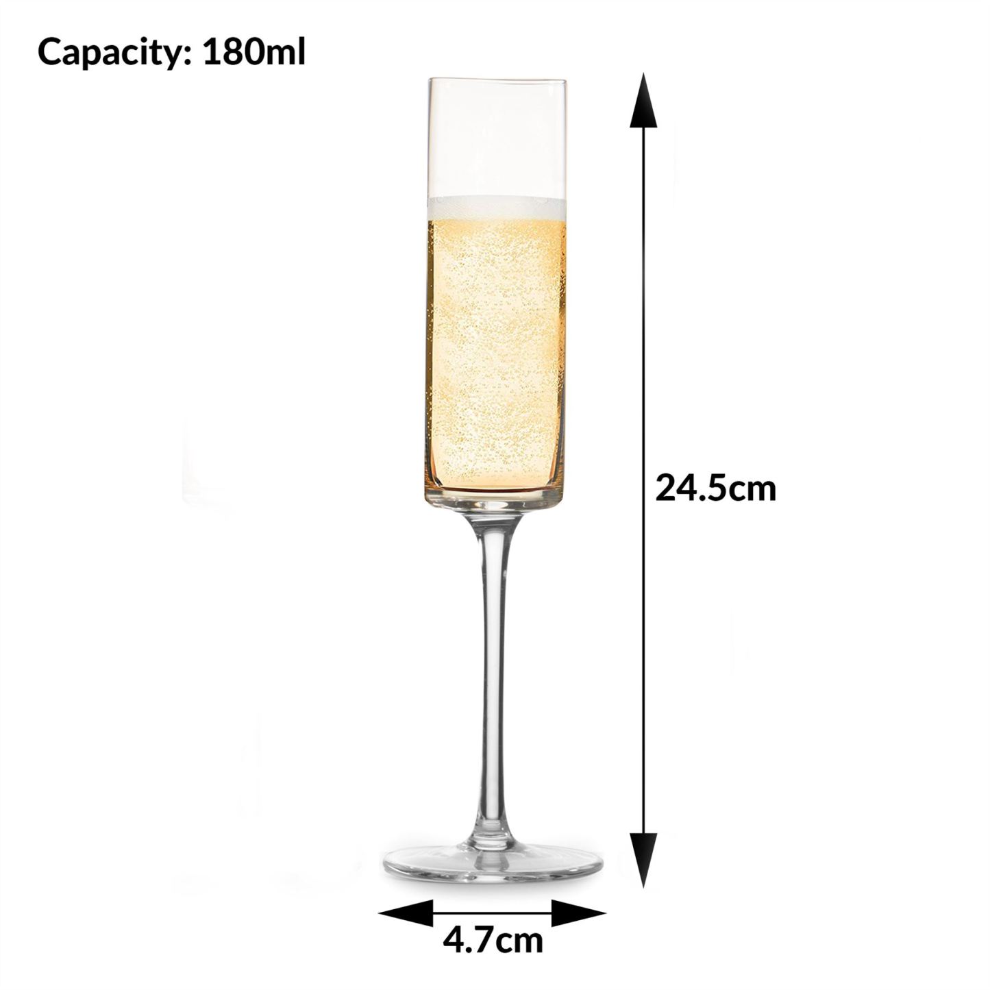 Edge Champagne Flutes - Set of 4 Clear | M&W
