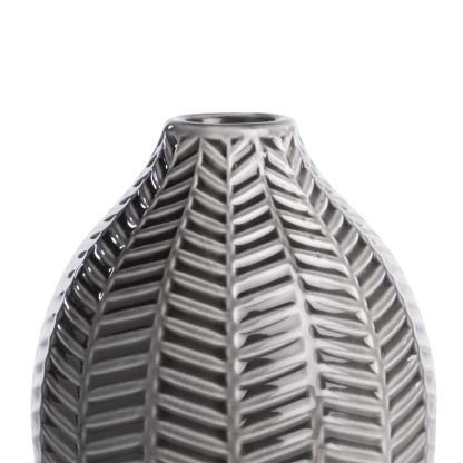 Grey Ceramic Leaf Inspired Vases - Set of 2 | M&W