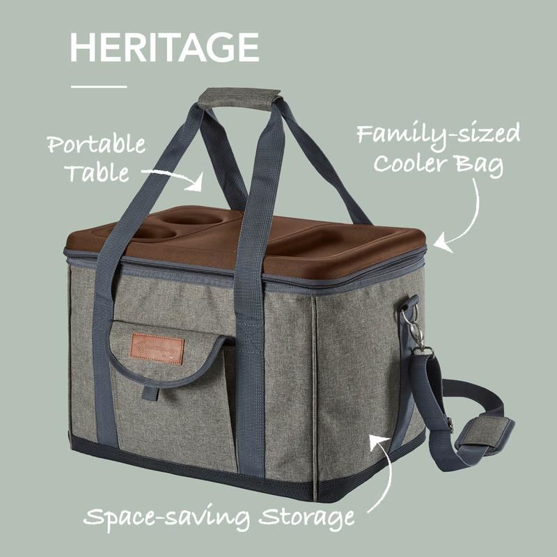 Tower Heritage Foldable Picnic Cooler Green and Tan