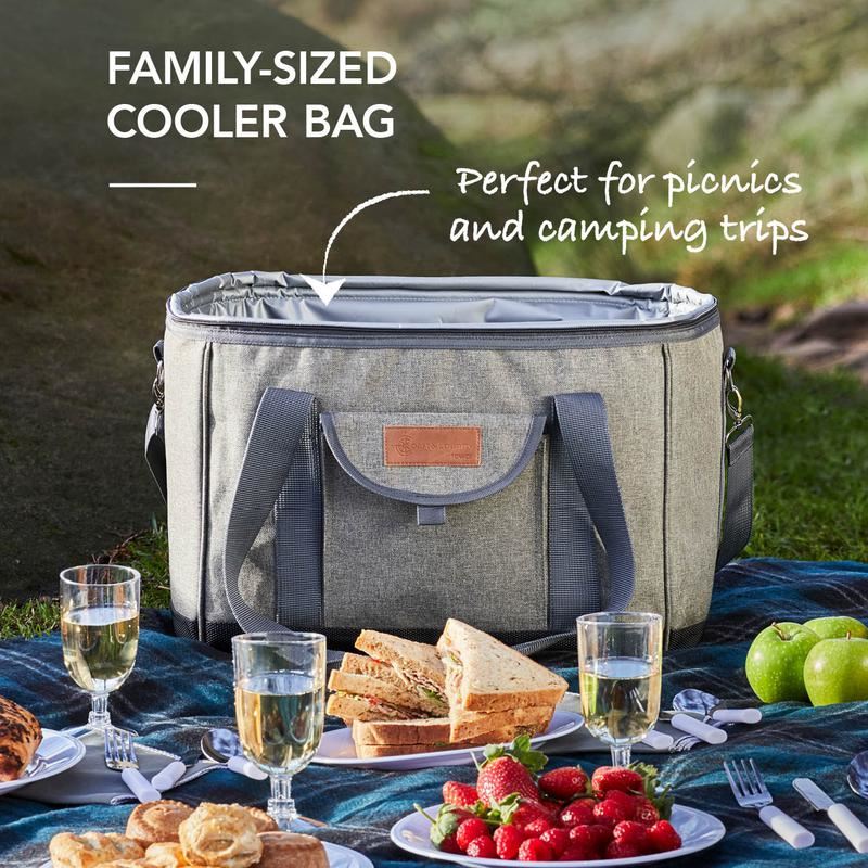 Tower Heritage Foldable Picnic Cooler Green and Tan