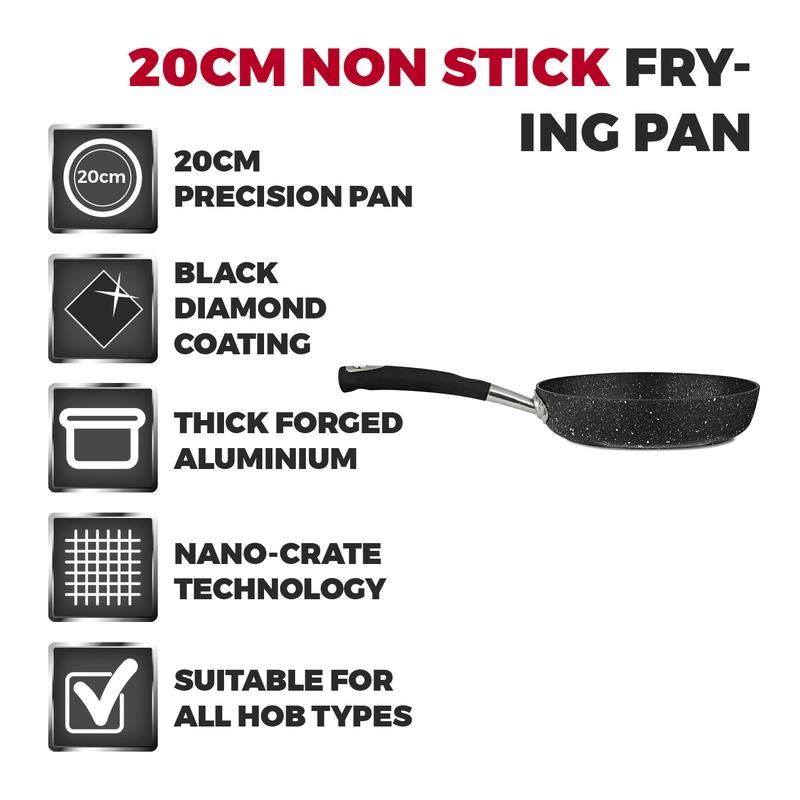 Tower Precision 20cm Non-Stick Frying Pan Black