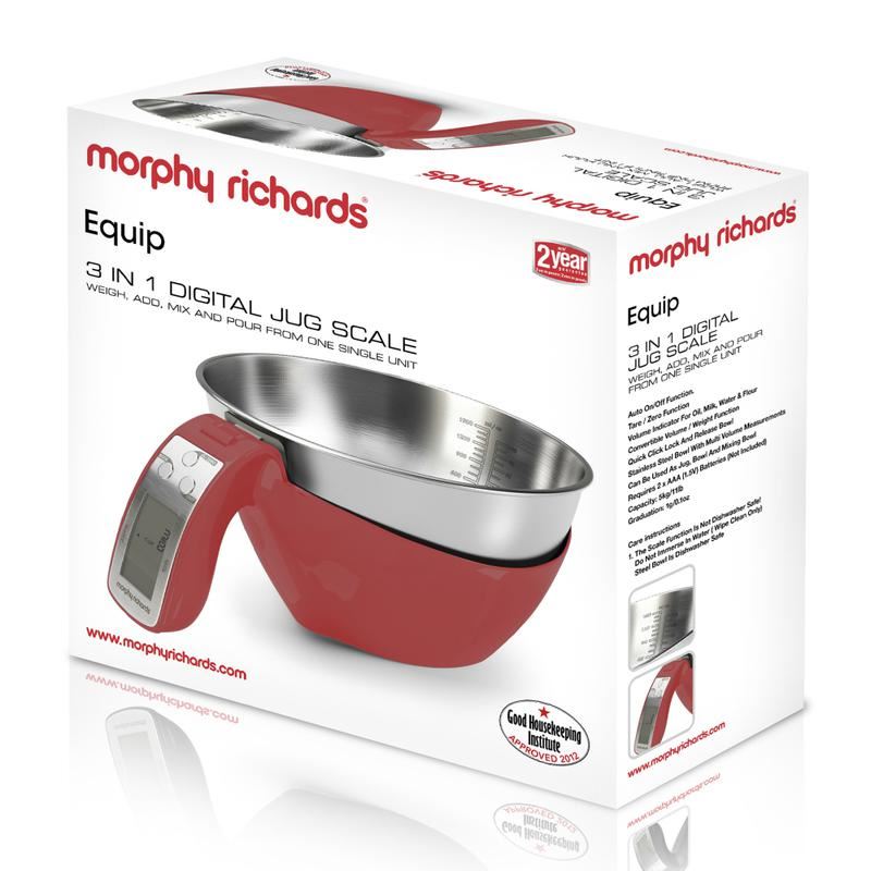 Morphy Richards Equip 3 in 1 Digital Jug Scales Red