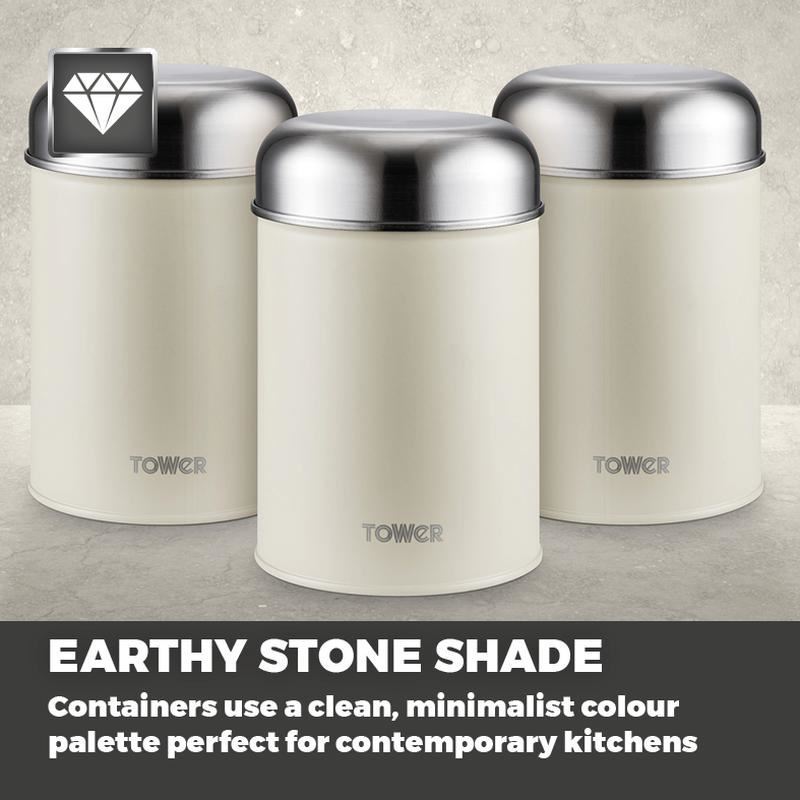 Tower Infinity Stone Set of 3 Canisters Pebble