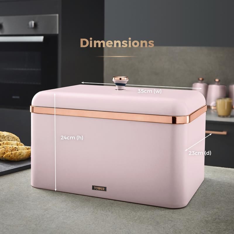 Tower Cavaletto Bread Bin Pink & Rose Gold
