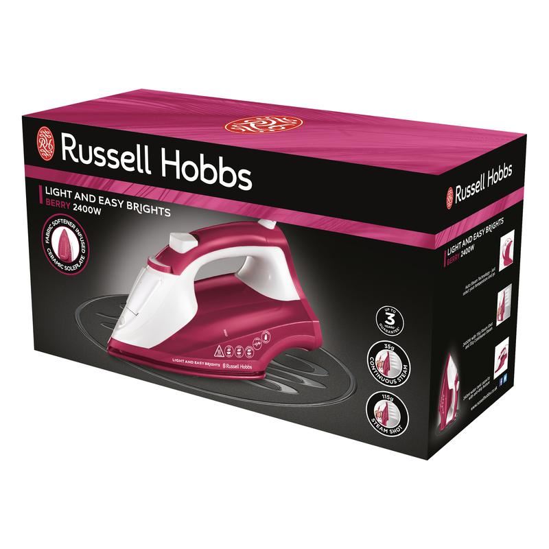 Russell Hobbs Berry Light & Easy Brights Steam Iron UK Plug
