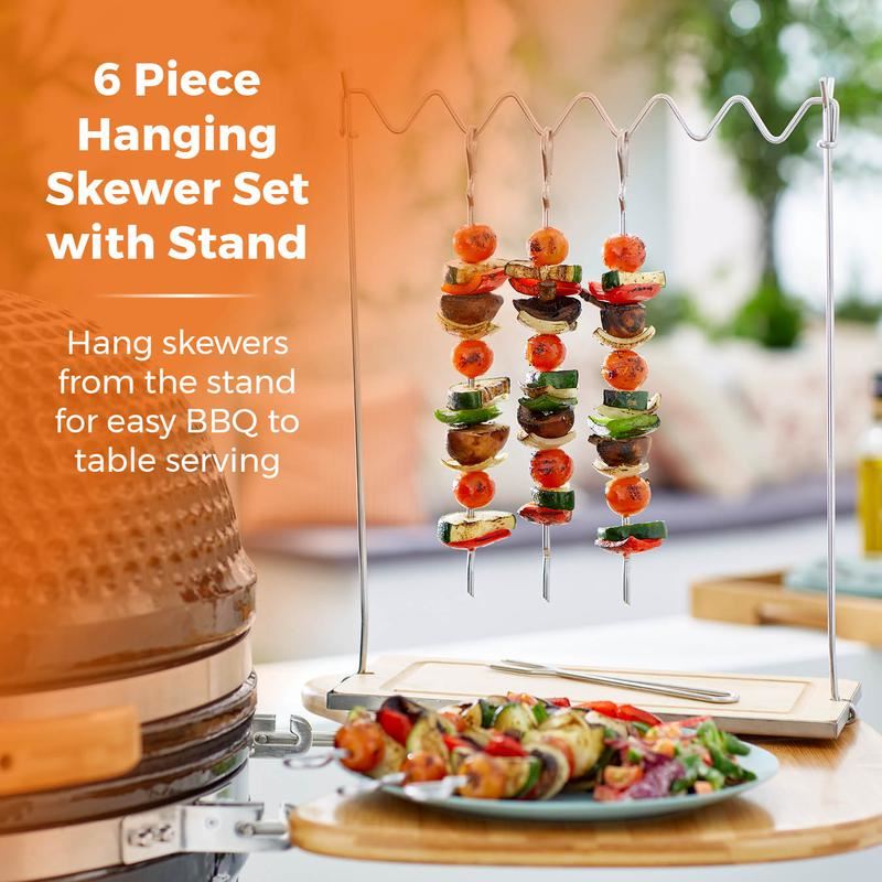 Tower 6 Piece Hanging Skewer Set With Stand