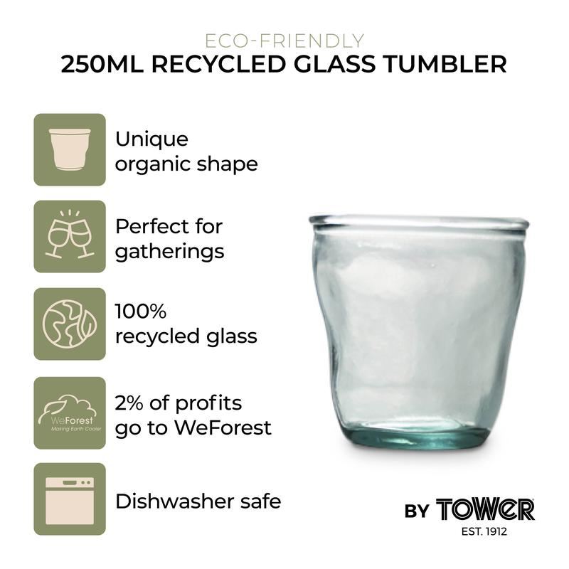 Tower Natural Life 250ml Recycled Glass Highball