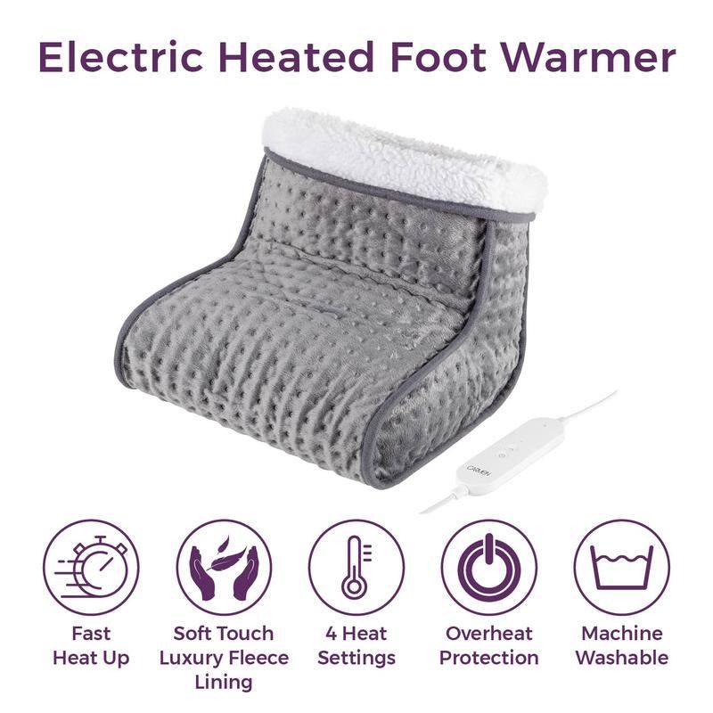 Carmen Electric Heated Foot Warmer Grey