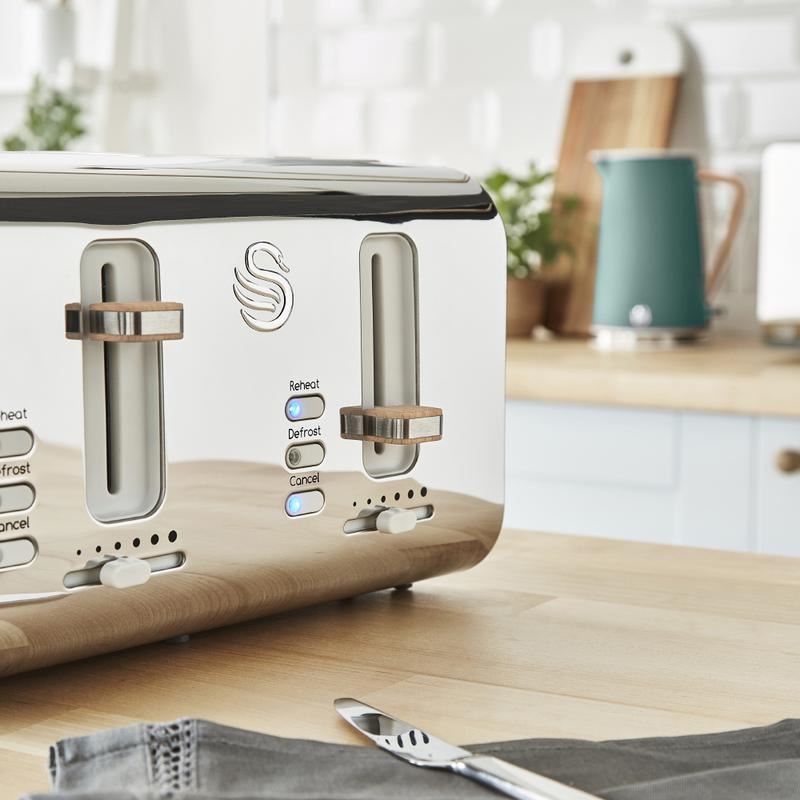 Swan Green 4 Slice Nordic Style Toaster