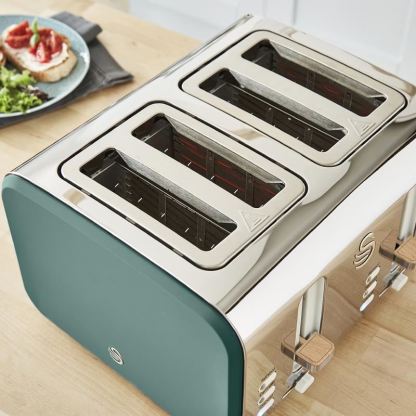 Swan Green 4 Slice Nordic Style Toaster