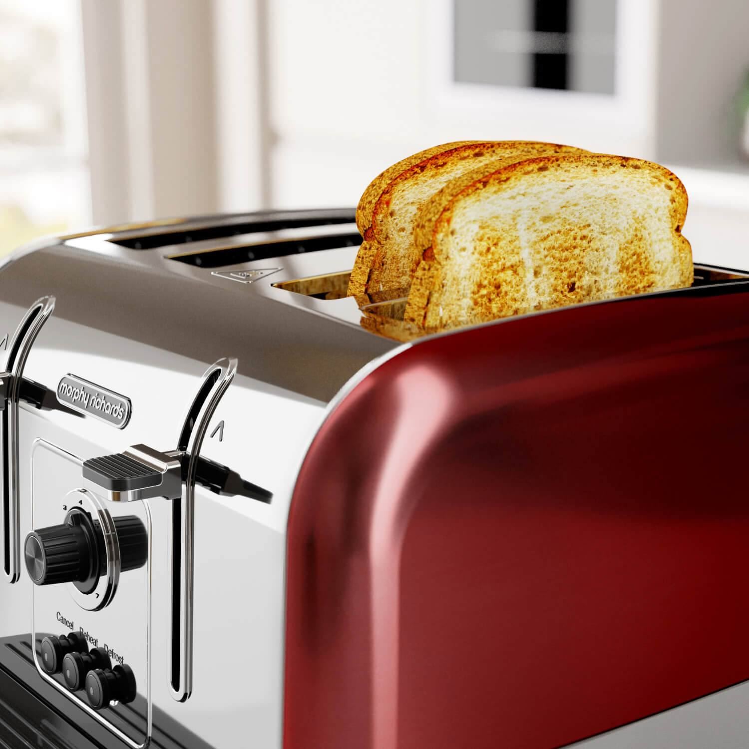 Morphy Richards Venture Red 4 Slice Toaster