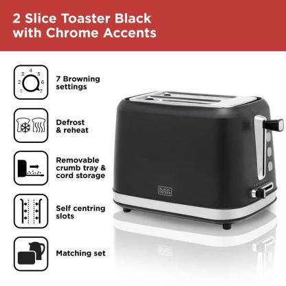 BLACK + DECKER Black 2 Slice Toaster