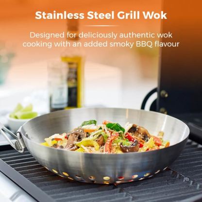 Tower 28cm Grill Wok with Folding Handle