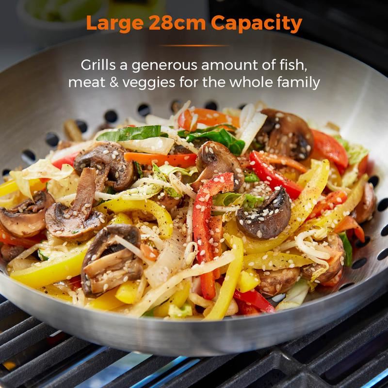 Tower 28cm Grill Wok with Folding Handle