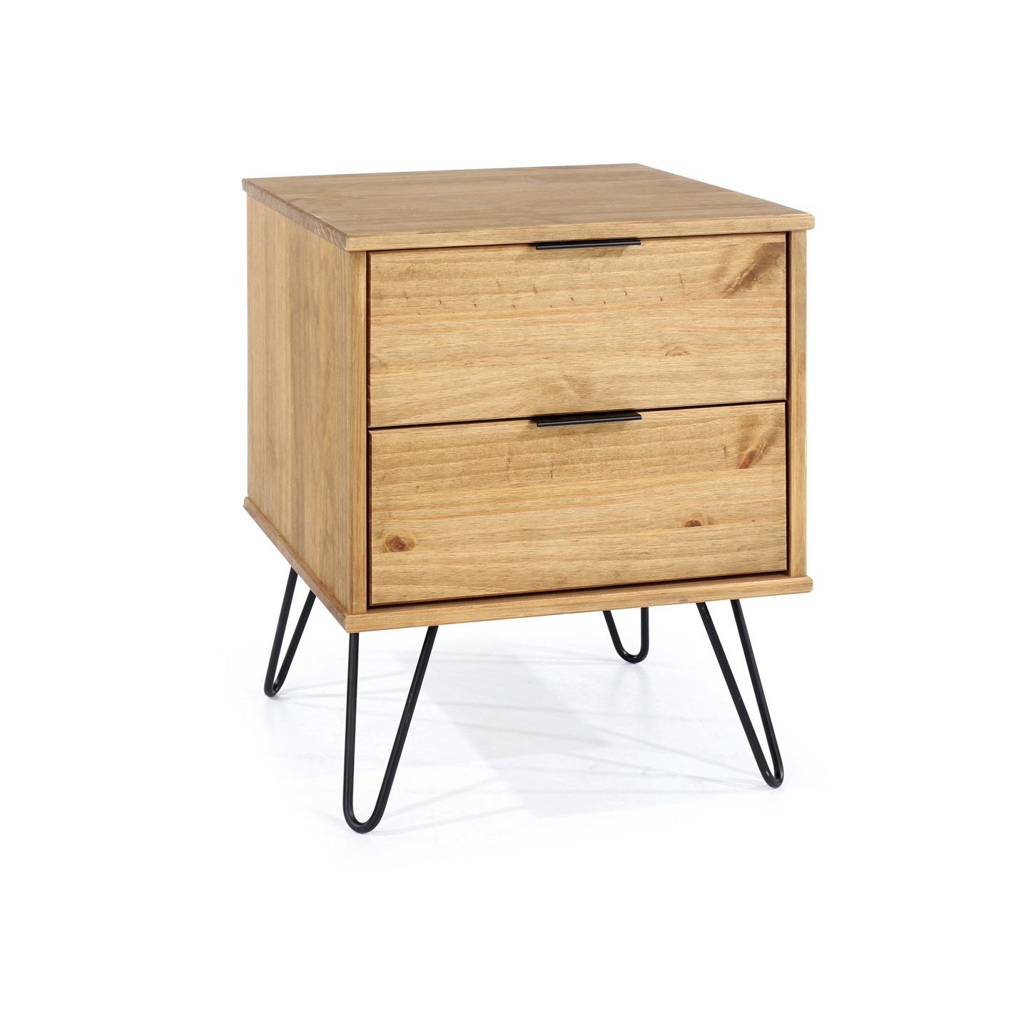 Augusta Pine 2 Drawer Bedside Cabinet