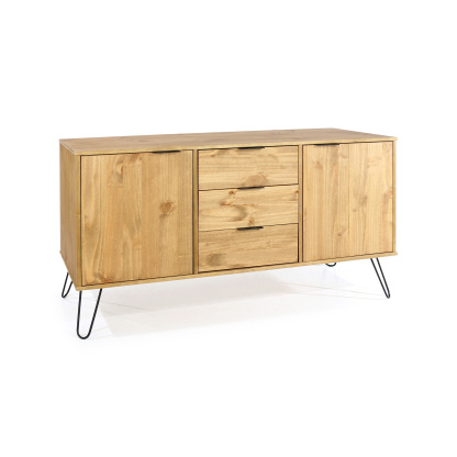 Augusta Pine Medium Sideboard With 2 Doors 3 Drawers